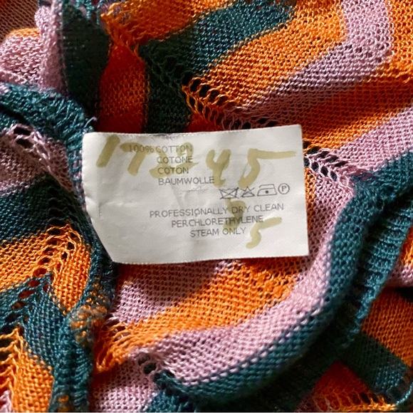 MISSONI Orange Label Cotton Chevron and Feather Knit Top Sz 44 IT/ 8 US *EUC* - Picture 6 of 7